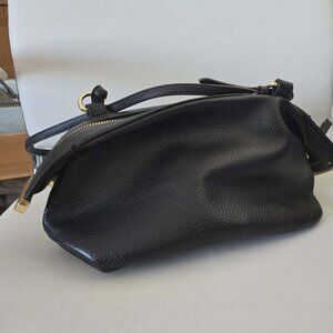 Steve Madden purse black leather gold accents
